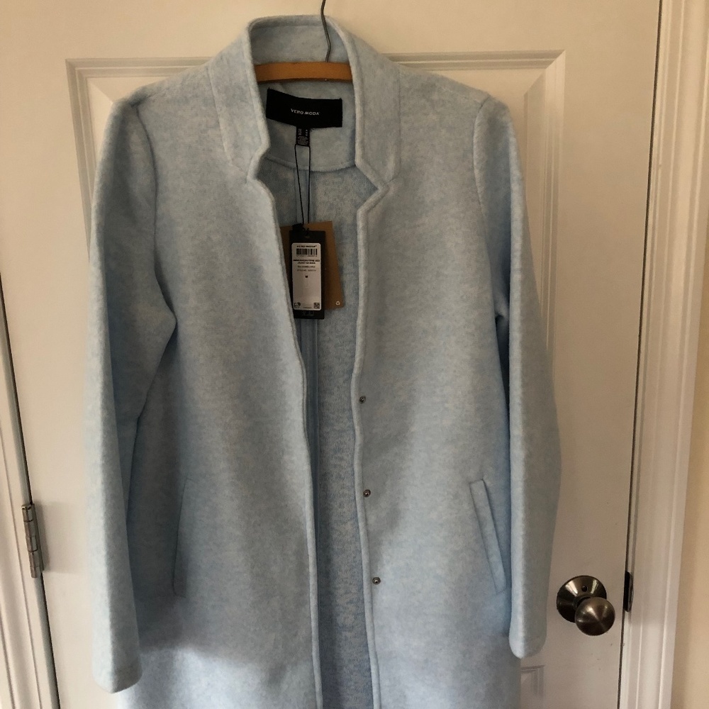 Vero Moda Brushed Jacket - Light Blue